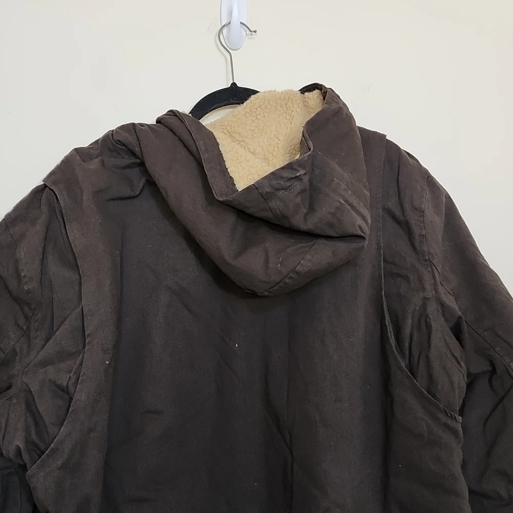 Lee The Worrwear Bomber Jacket Sherpa Lined Brown Size XXL
